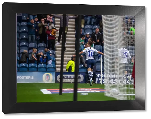Preston North End's Josh Harrop Celebrates Goal Against Barnsley in SkyBet Championship (October 5, 2019)