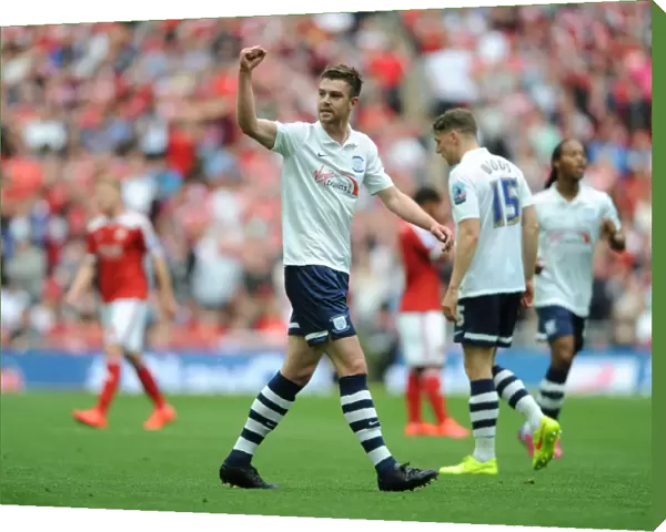 Preston North End's Paul Huntington Celebrates Second Goal in Epic Sky Bet League One Play-Off Final Win at Wembley Stadium