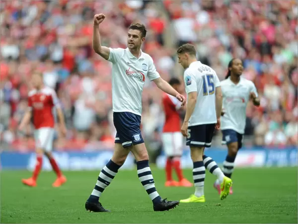 Preston North End's Paul Huntington Celebrates Second Goal in Epic Sky Bet League One Play-Off Final Win at Wembley Stadium