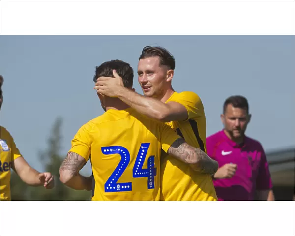 DK Flyde v PNE, Alan Browne and Sean Maguire Yellow kit
