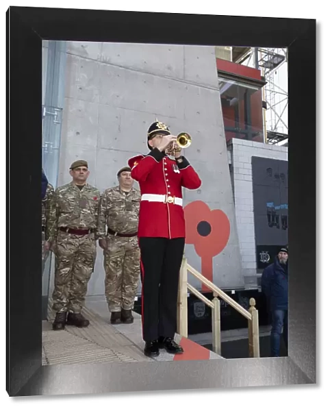 Bugler Performs The Last Post At Deepdale