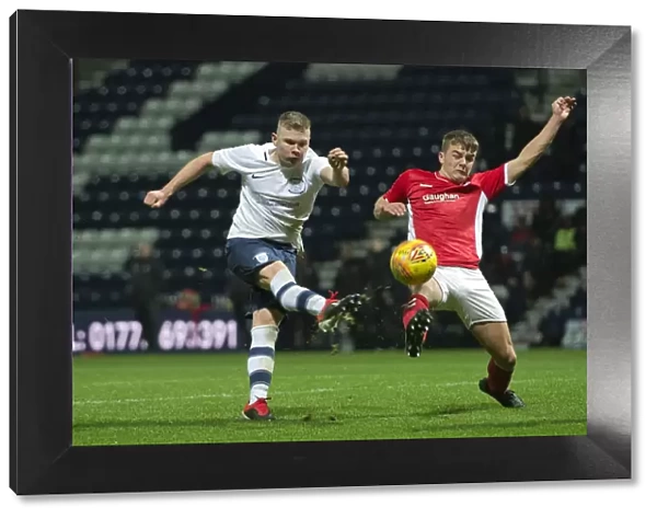 Preston North End's Ethan Walker in Action: FA Youth Cup Third Round Clash vs Charlton Athletic U18s at Deepdale