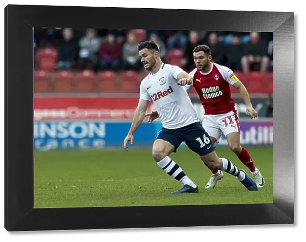 Preston North End's Andrew Hughes in Action Against Rotherham United at Deepdale, Sky Bet Championship, 1st January 2019