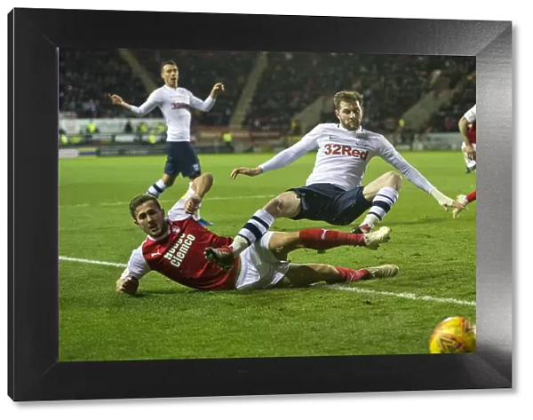 Tom Barkhuizen Scores the Winning Goal for Preston North End Against Rotherham United in Sky Bet Championship Match at Deepdale (1st January 2019)