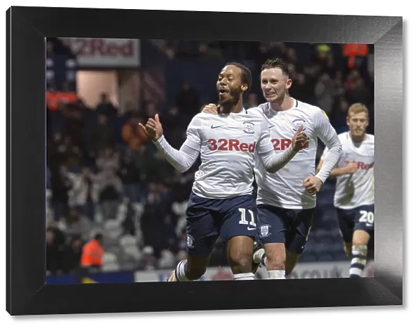 PNE's Johnson and Browne Celebrate Glory: Home Win Against Swansea City in Sky Bet Championship (12th January 2019)