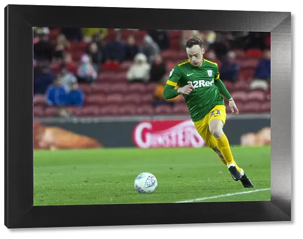 Brandon Barker Scores for Preston North End in SkyBet Championship Showdown against Middlesbrough at The Riverside, 13th March 2019