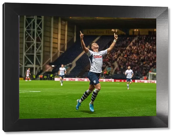 Preston North End's Josh Harrop Celebrates Goal Against Stoke City in SkyBet Championship (August 21, 2019)