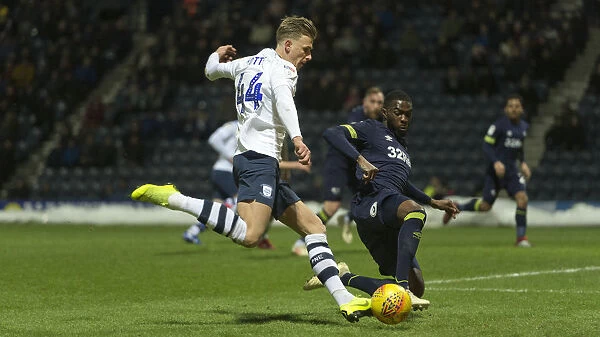 Brad Potts in Action: Preston North End vs Derby County, Sky Bet Championship, 1st February 2019