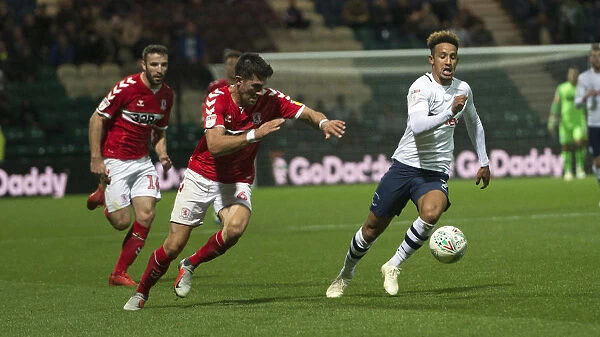 Callum Robinson in Action: Preston North End vs Middlesbrough, September 25, 2018 - Home Kit