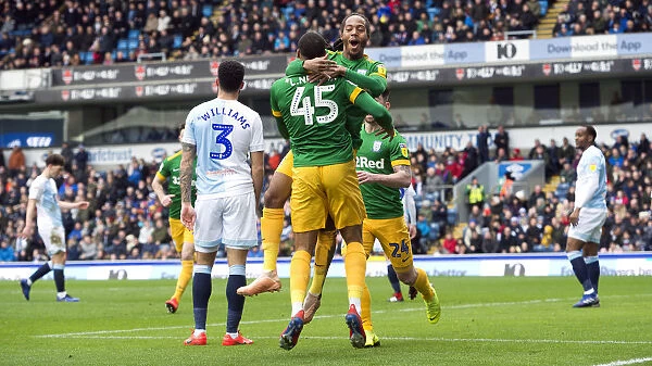 Daniel Johnson and Lukas Nmecha's Euphoric Goal Celebrations: Preston North End's Victory at Blackburn Rovers in SkyBet Championship (09 / 03 / 2019)