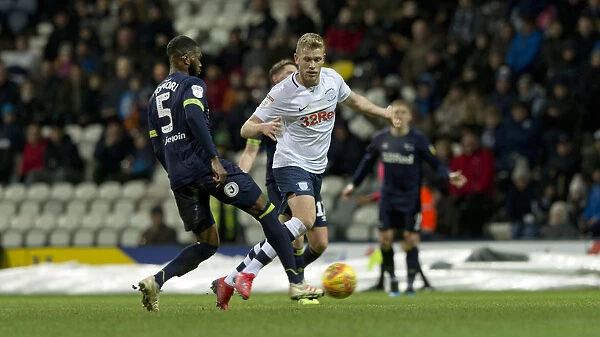 Jayden Stockley Scores the Dramatic Winning Goal for Preston North End Against Derby County in SkyBet Championship, 1st February 2019
