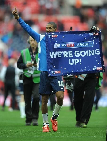 Jermaine Beckford's Euphoric Moment: Preston North End's Promotion Celebration at Wembley