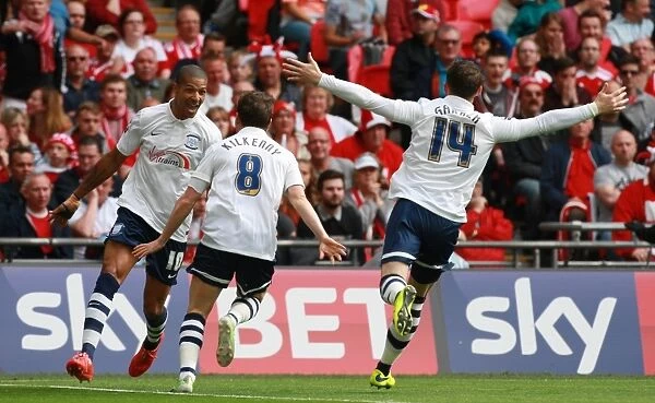 Jermaine Beckford's Thrilling Goal and Euphoric Celebration: Preston North End's Play-Off Final Victory at Wembley Stadium (24 / 5 / 15)