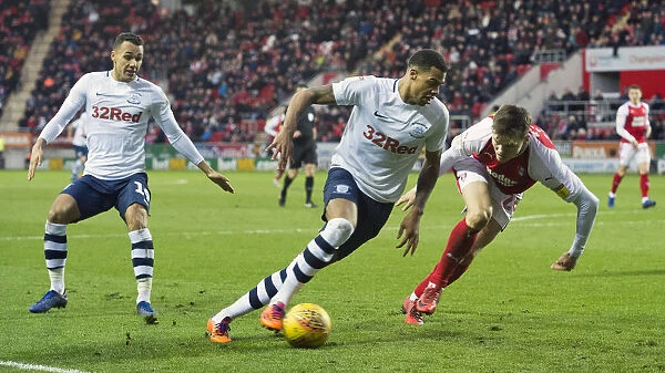Lukas Nmecha Scores the New Year's Day Goal: Preston North End vs Rotherham United in Sky Bet Championship (1st January 2019, Deepdale)