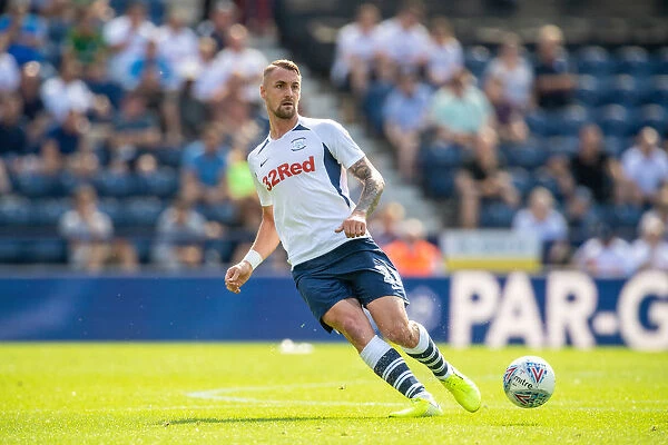 Patrick Bauer #7 in Action for Preston North End against Sheffield Wednesday (2019-20 SkyBet Championship)