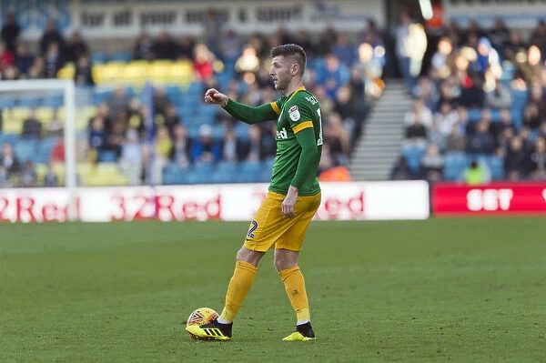 Paul Gallagher Faces Millwall in Green Kit for Preston North End at The Den, SkyBet Championship (23rd February 2019)