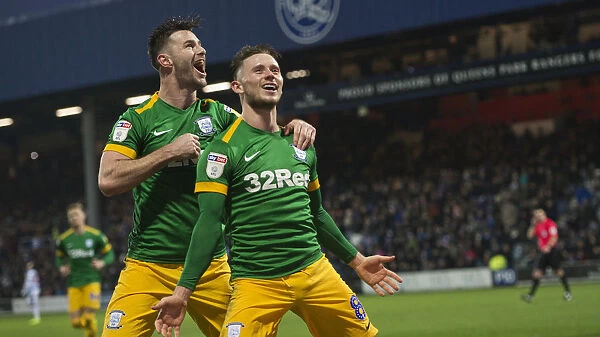 Preston North End: Alan Browne and Andrew Hughes Euphoric Goal Celebration vs. QPR in SkyBet Championship (January 19, 2019)