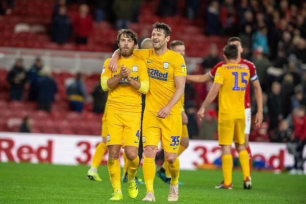 Preston North End: Ben Pearson and David Nugent in Action against Middlesbrough (SkyBet Championship, October 1, 2019)