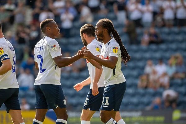 Preston North End: Daniel Johnson and Darnell Fisher in Action against Sheffield Wednesday (Home Kit) - SkyBet Championship
