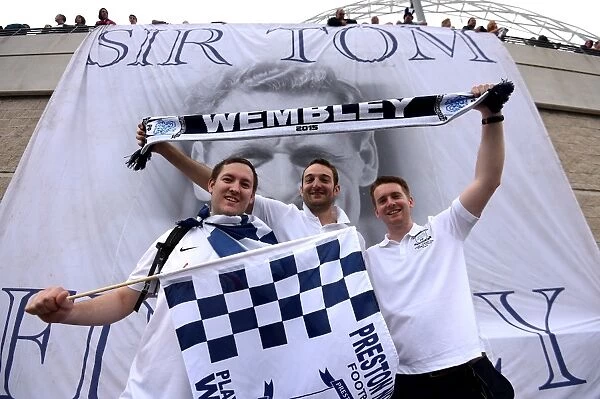 Preston North End Fans United: A Sea of Support - Sir Tom Finney Banner at Wembley
