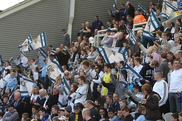 Preston North End vs Blackpool: A Sea of Sir Tom Finney Flags at Deepdale, Championship 08 / 09