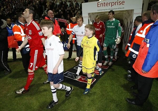 Preston North End vs Liverpool: Uniting Players and Mascots - FA Cup Third Round at Deepdale (08 / 09)