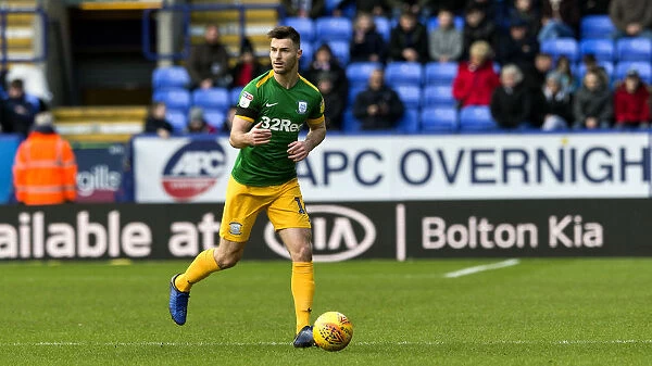 Preston North End's Andrew Hughes in Action against Bolton Wanderers in SkyBet Championship Match, University Stadium, 9th February 2019