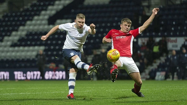 Preston North End's Ethan Walker in Action: FA Youth Cup Third Round Clash vs Charlton Athletic U18s at Deepdale