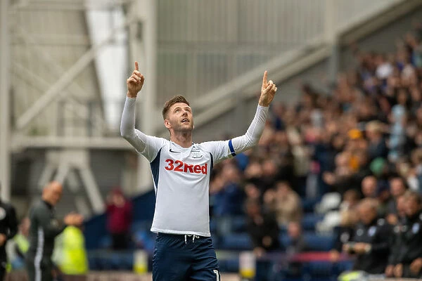 Preston North End's Paul Gallagher: Thrilling Goal Celebration vs Wigan Athletic, SkyBet Championship 2019 (Home Kit)