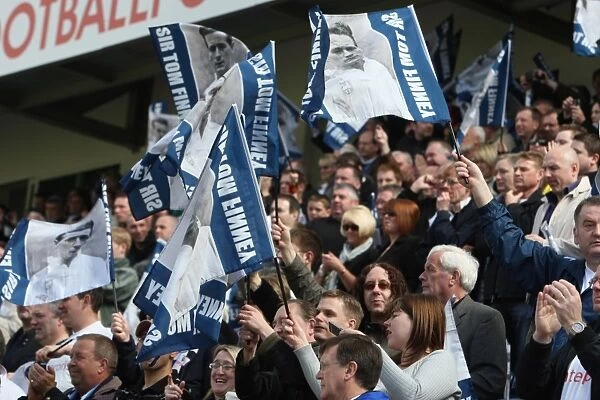 Sea of Sir Tom Finney Flags: Preston North End Fans Honor Legend at Championship Match vs Blackpool (2009)