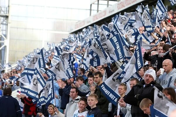 Sea of Sir Tom Finney Flags: Preston North End Fans Tribute at Deepdale vs Blackpool (2009, Championship)