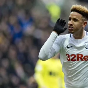 Callum Robinson Celebrates In Front Of The Blackburn Fans