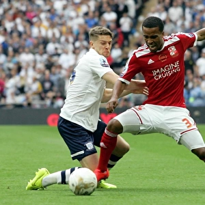 Calum Woods vs Nathan Byrne: Preston North End vs Swindon Town in the Sky Bet Football League One Play-Off Final at Wembley Stadium (24/5/15)