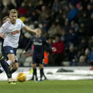 Jayden Stockley Scores the Dramatic Winning Goal for Preston North End Against Derby County in SkyBet Championship, 1st February 2019