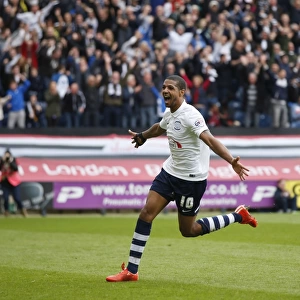 Jermaine Beckford Scores Third Goal in Preston North End's Play-Off Semi Final Victory over Chesterfield