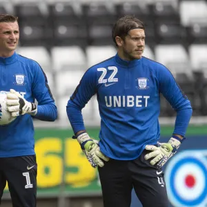 Keeper Warm Up At Swansea City