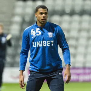 Lukas Nmecha Warming Up At Deepdale