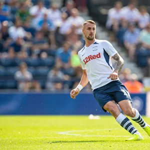 Patrick Bauer #7 in Action for Preston North End against Sheffield Wednesday (2019-20 SkyBet Championship)