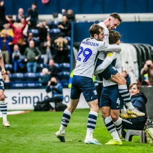 PB, PNE v Barnsley (60) - Ben Pearson, Alan Browne and Tom Barkhuizen Goal Celebration