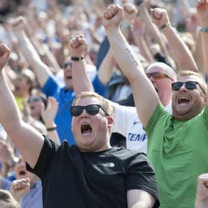 PNE Fans Celebrate A Goal Against Burton Albion