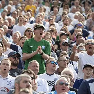 PNE Fans Enjoying The Action At Deepdale