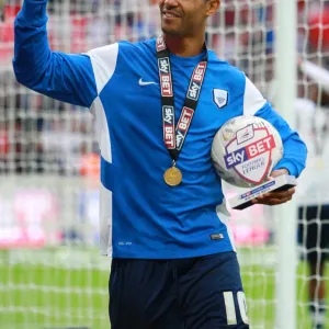 PNEs Jermaine Beckford Celebrates Winning Promotion