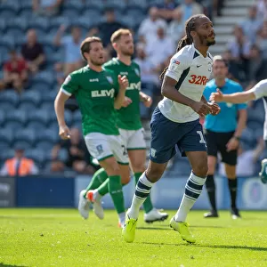 Preston North End's Daniel Johnson in Action against Sheffield Wednesday, SkyBet Championship