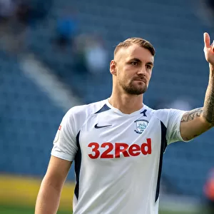 Preston North End's Patrick Bauer in Action Against Sheffield Wednesday (2019-2020 SkyBet Championship)
