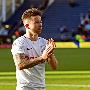 Sean Maguire Applauds Fans At Deepdale