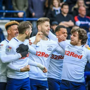 Team Celebration As North End Take The Lead Against Rovers