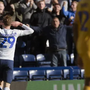 Tom Barkhuizen Celebrates His Goal Against Wigan Athletic