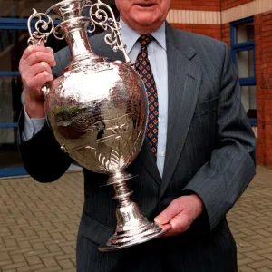 Tom Finney holds League Cup