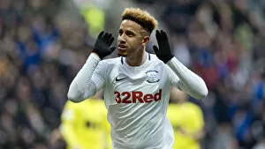 Football League Collection: Callum Robinson Celebrates In Front Of The Blackburn Fans