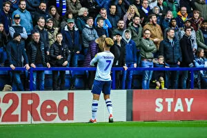 Football League Collection: Callum Robinson Celebrates In Front Of Rovers Fans